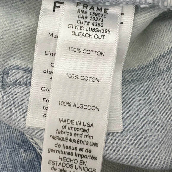 FRAME le Ultra Baggy Jean Shorts Vintage Bleached Out Blue Wash size 27 - Picture 7 of 10